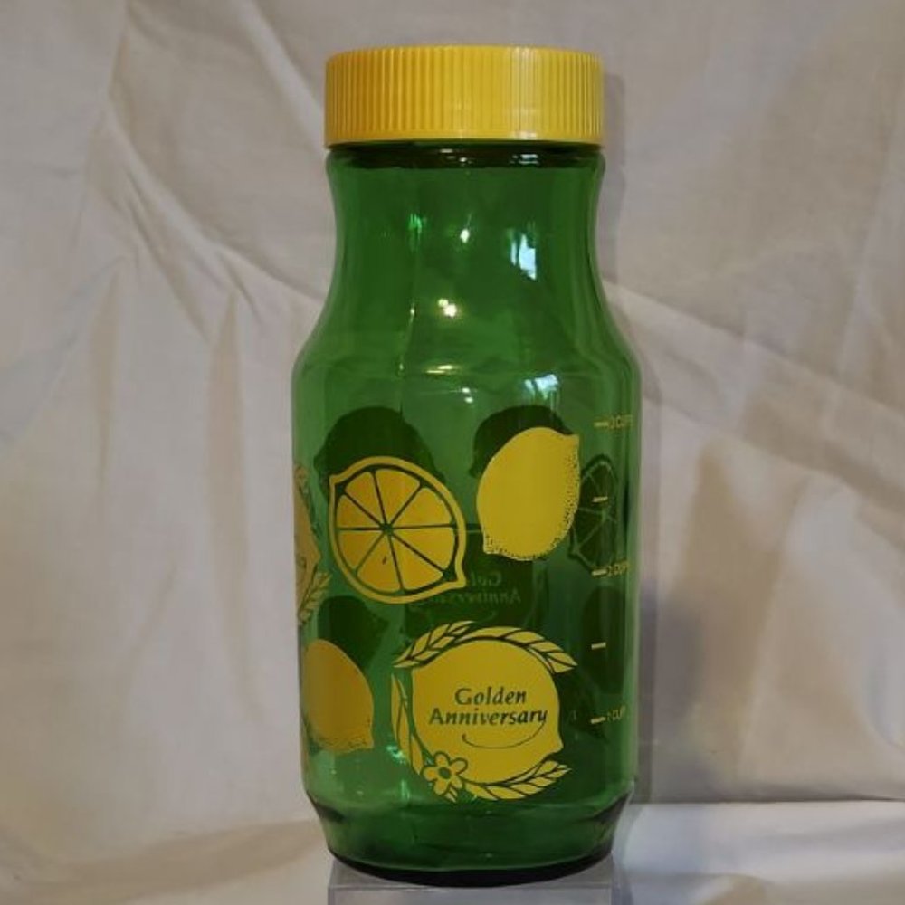 Vintage Anchor Hocking Green Jar with Lemons